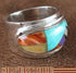 Oyster Shell Multicolor Inlay Sterling Silver Ring Size 8-1/4 NS38855